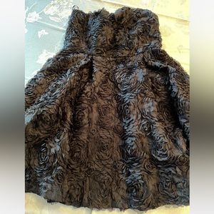 SuiteBlanco Black Strapless w/ Rose Style Appliqués Mini Dress size M  NWT